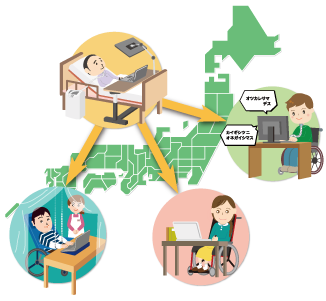 在宅勤務の関係イメージ