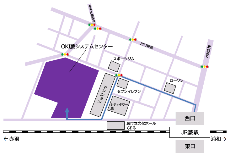 蕨事務所の地図